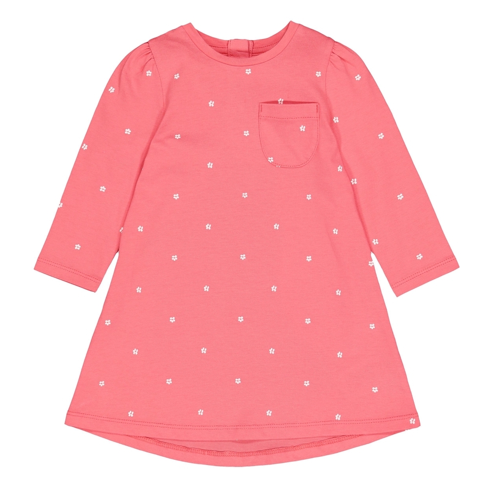 

Girls Half Sleeves Dress A -Line Floral Print - Pink