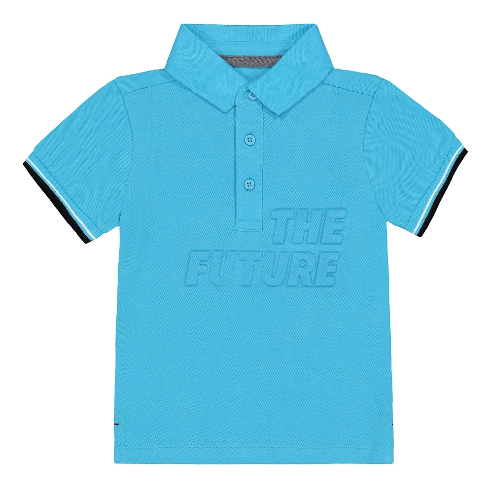 

Boys Half Sleeves 3D Design Polo T-Shirt - Blue