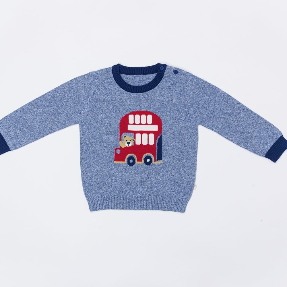 

H by Hamleys Boys Full Sleeve Sweater Hamleys Bus-Blue