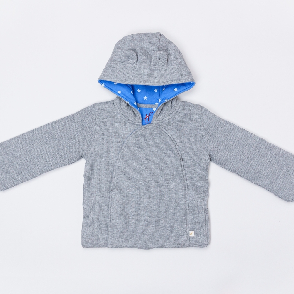 

H by Hamleys Boys Full Sleeve Sweatshirt Hooded&amp Side Pockets-Grey