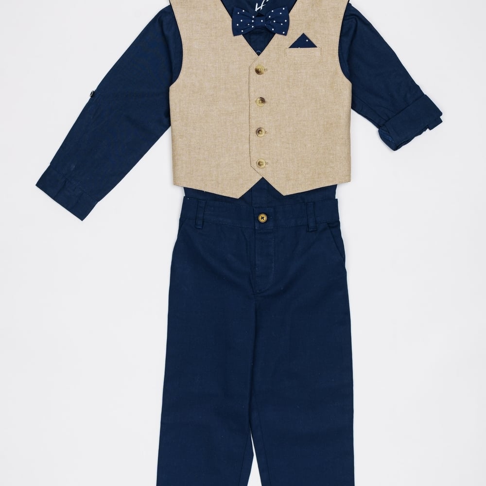 

H by Hamleys Boys Full Sleeve Waistcoat Set -Multicolor