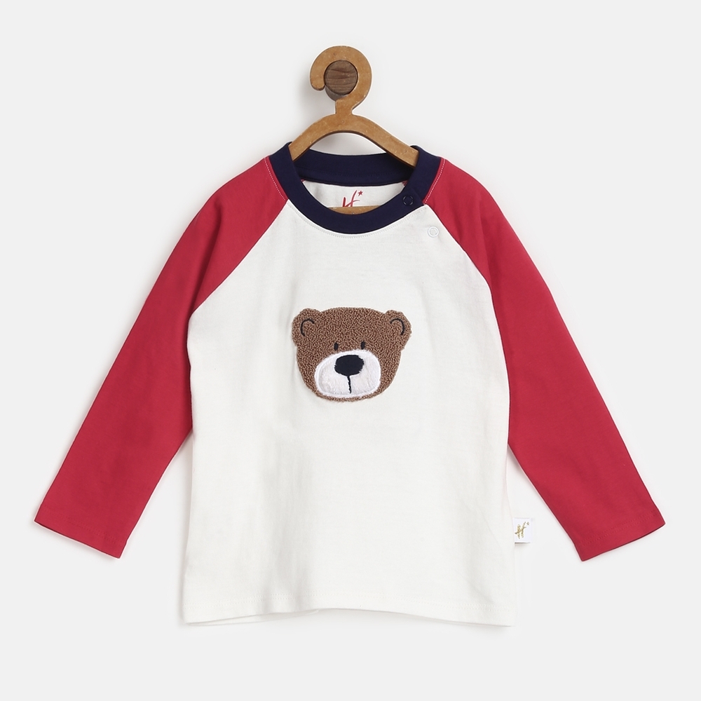 

H by Hamleys Boys Full Sleeve Tee&amp Bottom Set Bear Design-Multicolor