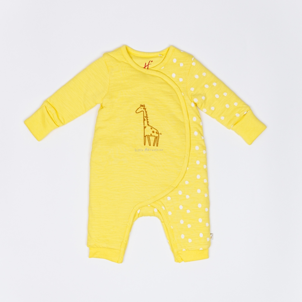 

H by Hamleys Unisex Full Sleeve Romper Wadded-Yellow