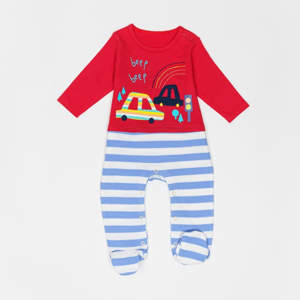 

H by Hamleys Boys Full Sleeve Sleepsuit Mock Jogger T Shirt-Multicolor