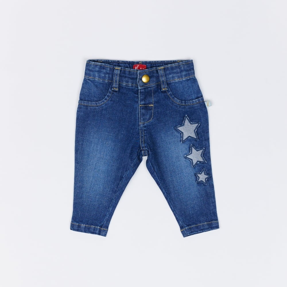 

H by Hamleys Boys Jogger Denim Star Embroidery-Blue