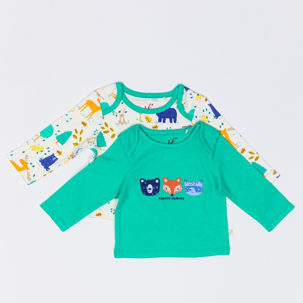 

H by Hamleys Boys Full Sleeve Sets Animal Design-Pack of 2-Multicolor