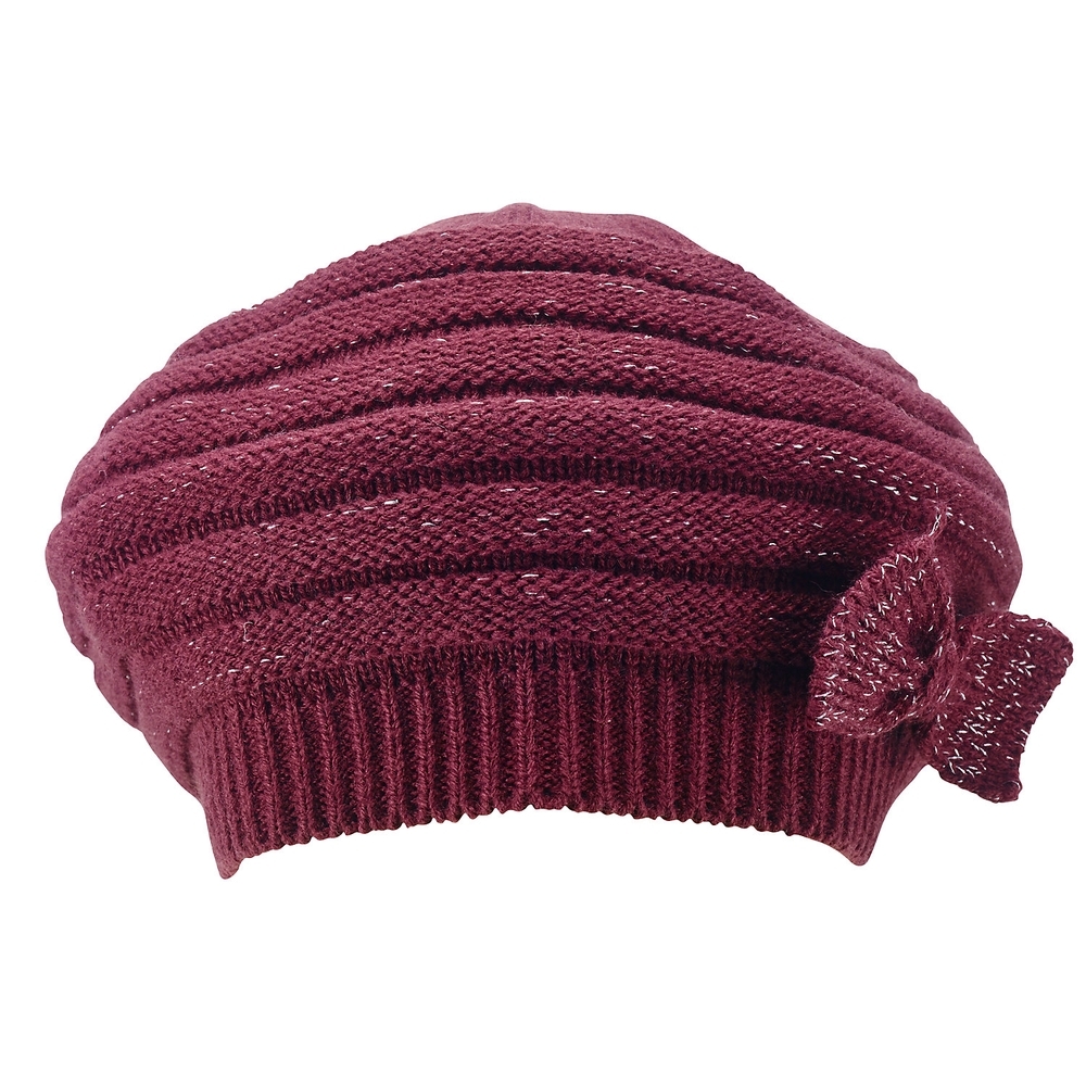 

Girls Beanie Bow Detail - Plum