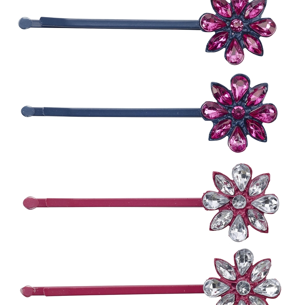 

Girls Hair Slides Flower Design - Pack Of 4 - Multicolor