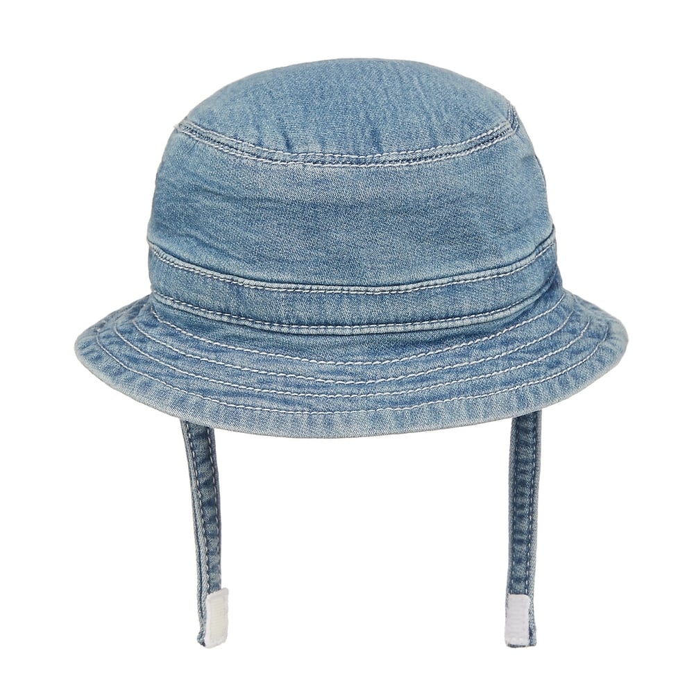 

Boys Denim Hat With Chin Straps - Blue
