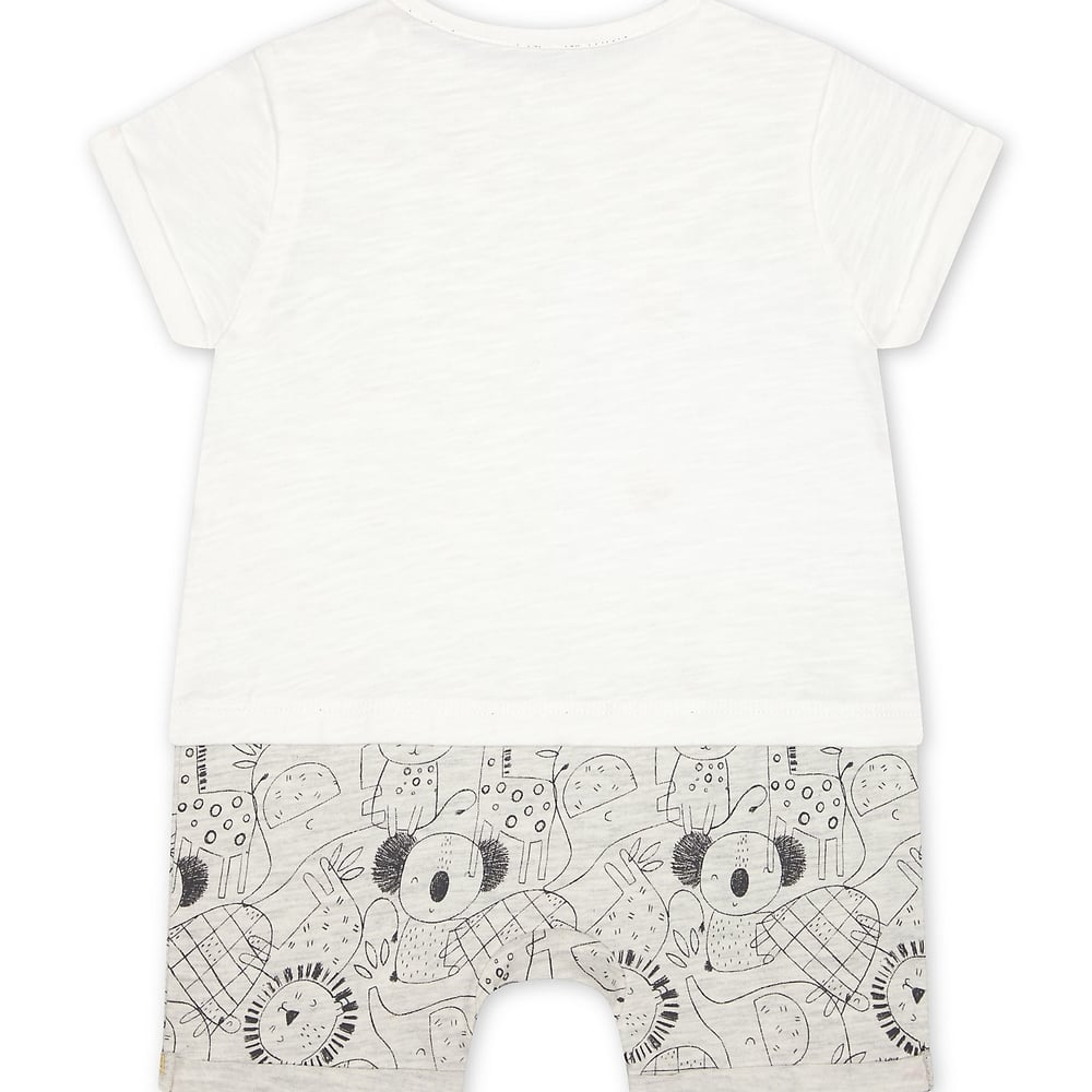 

Boys Half Sleeves Romper Koala 3D Details - White