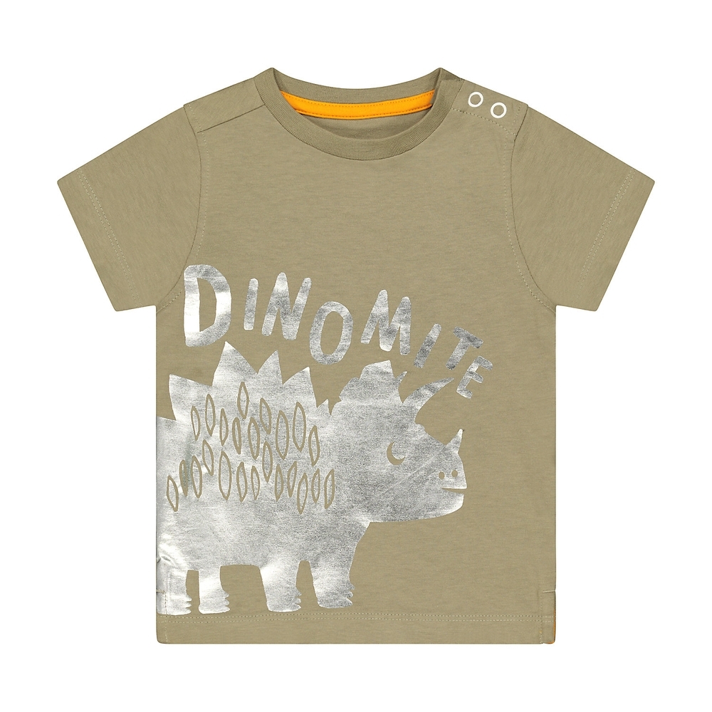 

Boys Half Sleeves T-Shirt Dino Print - Khaki