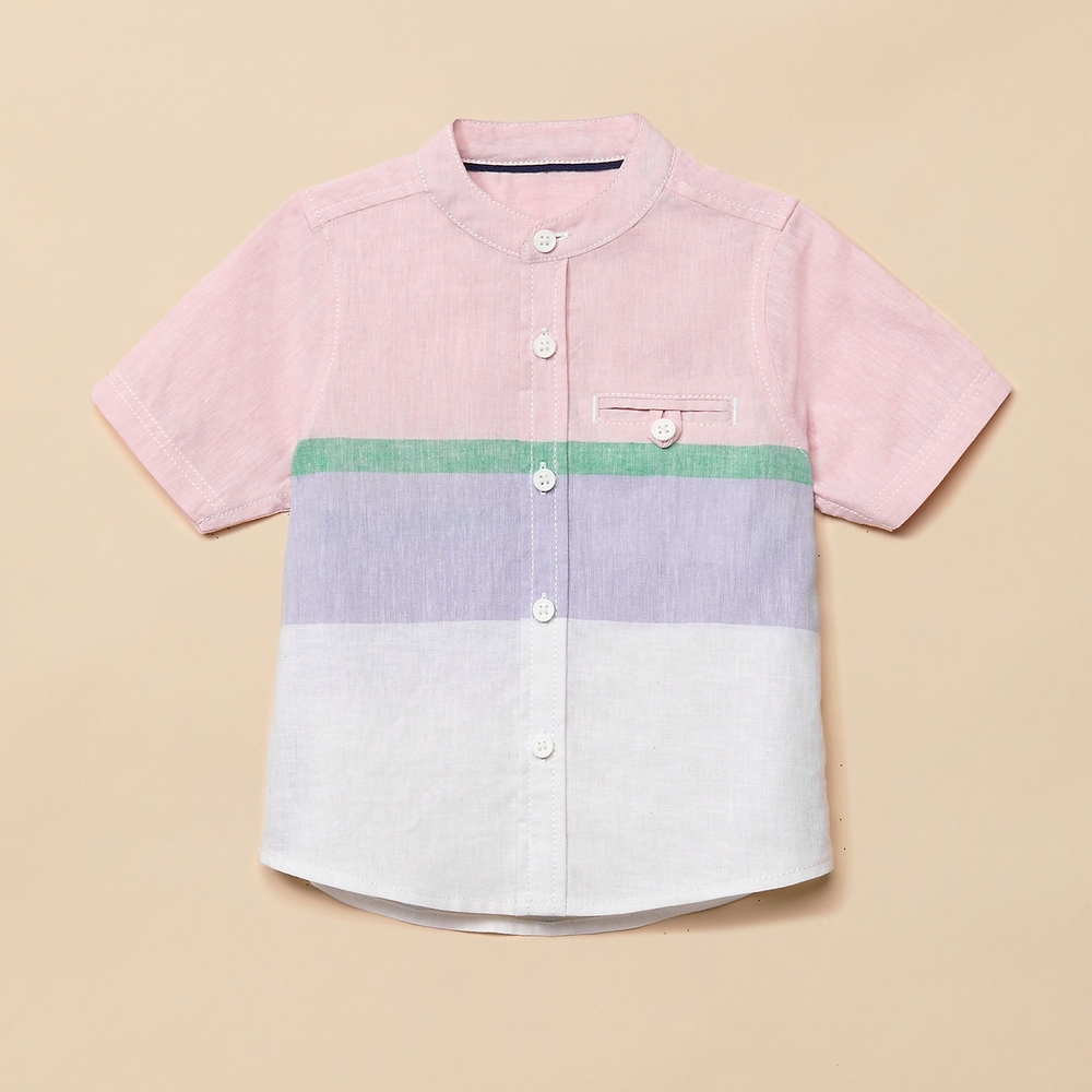 

Boys Half Sleeves Shirt Block Stripe - Multicolor