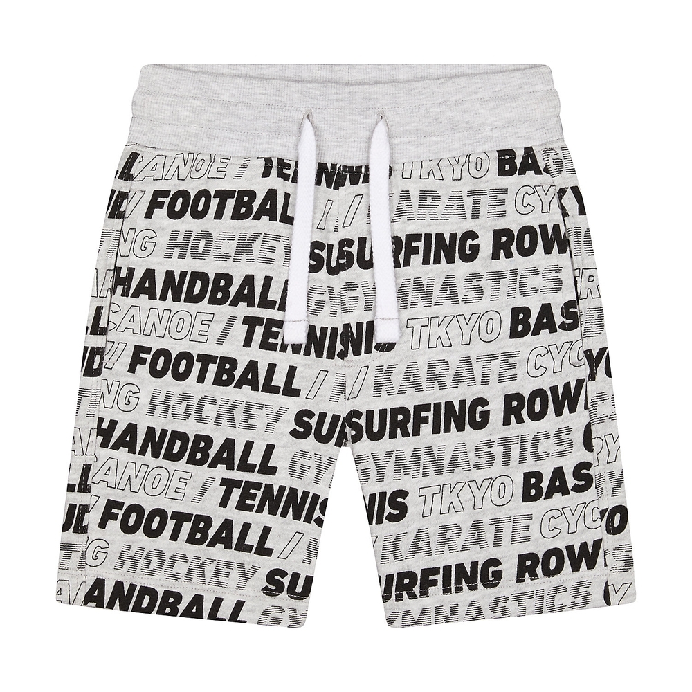 

Boys Shorts Text Print - Grey