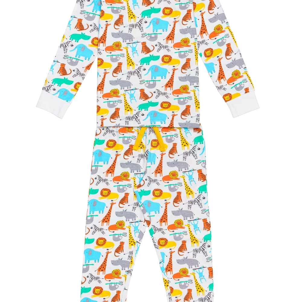 

H by Hamleys Boys Full Sleeves Pyjama Set All Over Animal Print-Multicolor