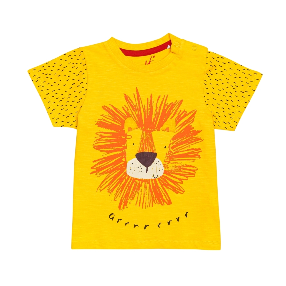 

H by Hamleys Boys Short Sleeves T-Shirt Lion Print-Yellow