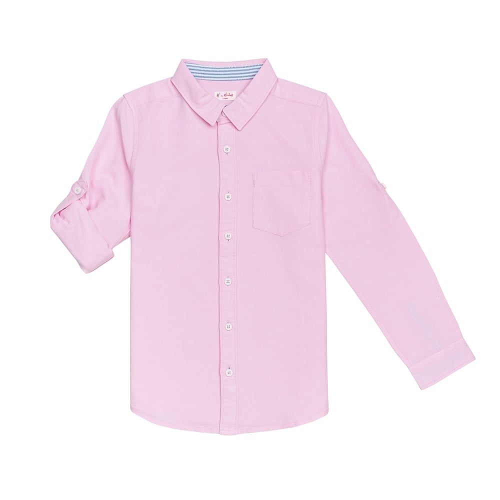 

H By Hamleys Boys Full Sleeves Shirt Oxford Solid-Pink