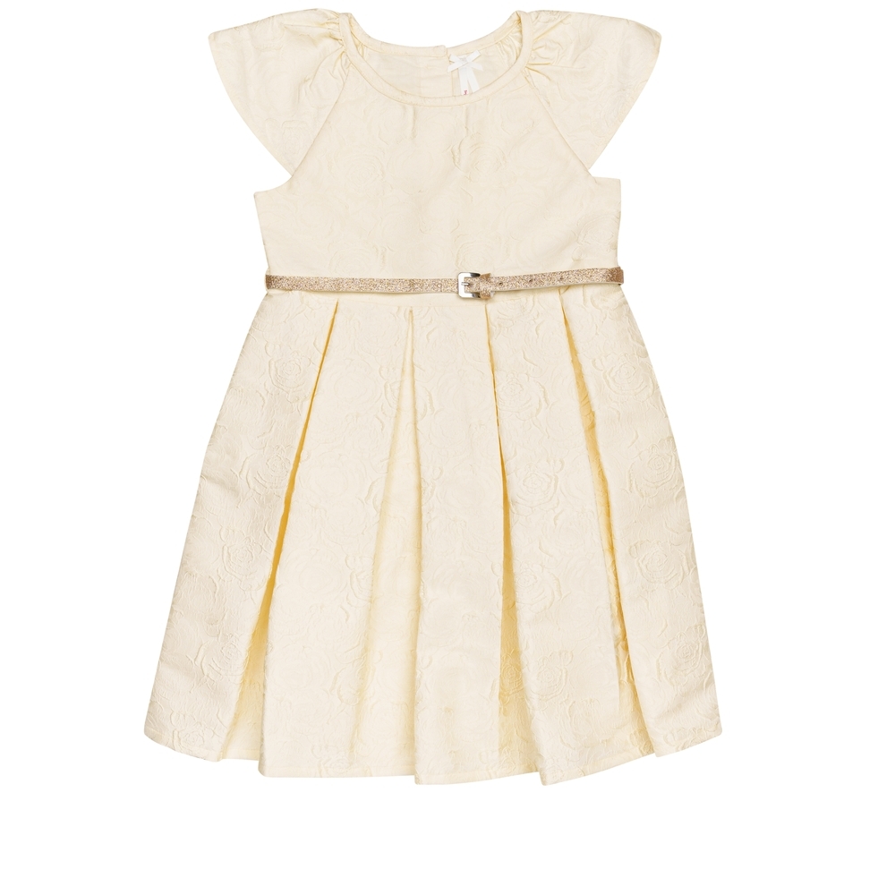 

H by Hamleys Girls Short Sleeves Dress Attached Belt-Multi