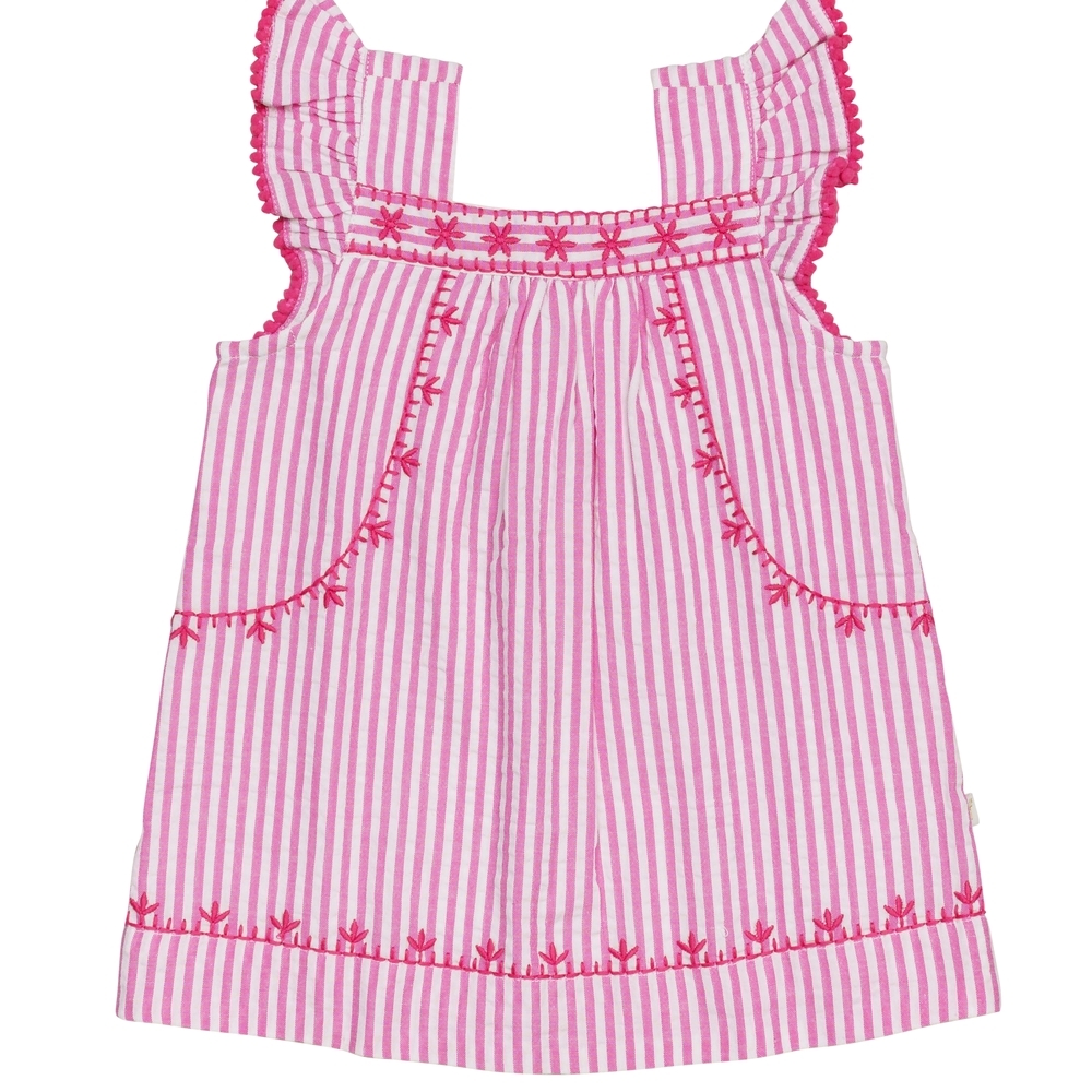 

H BY Hamlyes Girls Short Sleeves Dress Striped-Multicolor