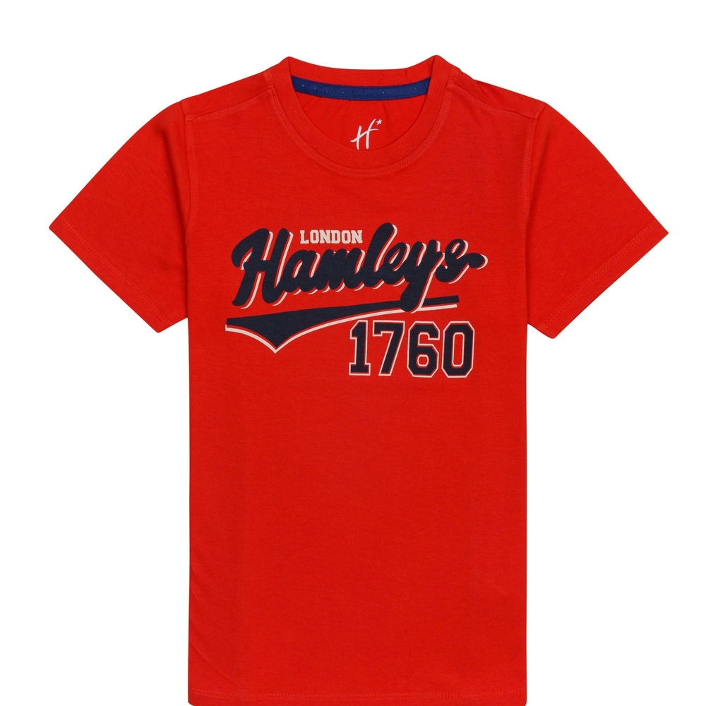 

H by Hamleys Boys Short Sleeves T-Shirt Heritage Chest Print-Red