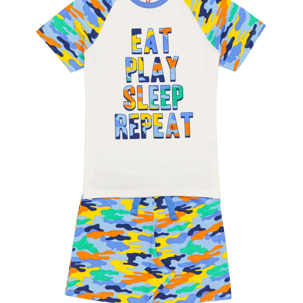 

H by Hamleys Boys Short Sleeves Pyjama Set Camouflage Print-Multicolor
