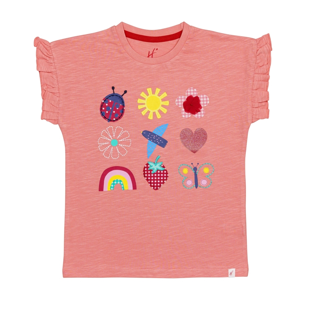 

H by Hamleys Girls Short Sleeves T-Shirt Sequinned-Pink