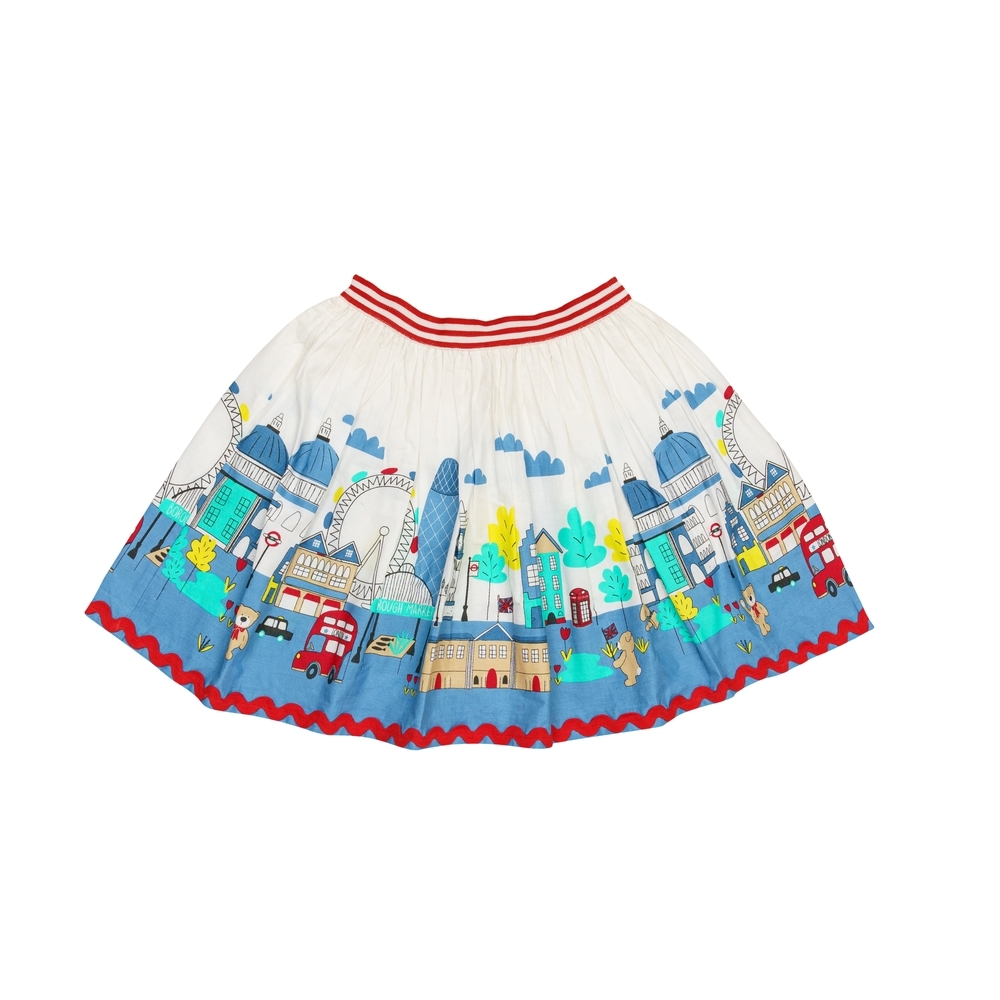 

H by Hamleys Girls Skirt London Print-White Multi