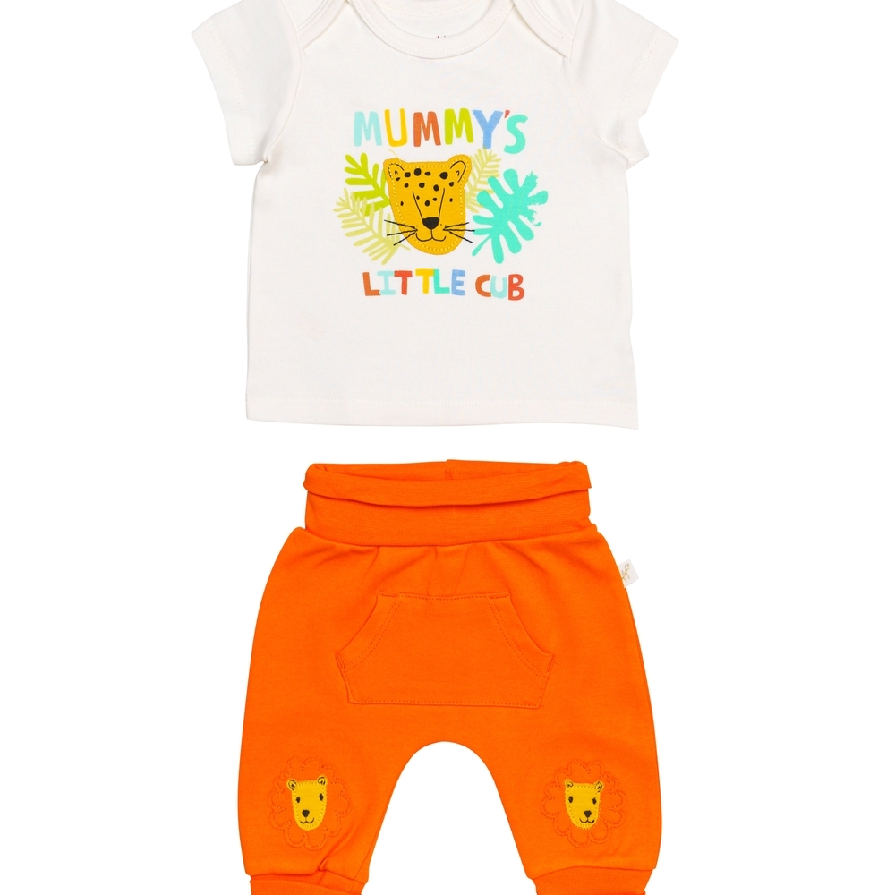 

H by Hamleys Boys Short Sleeves Top And Bottom Set Cub Design-Multi