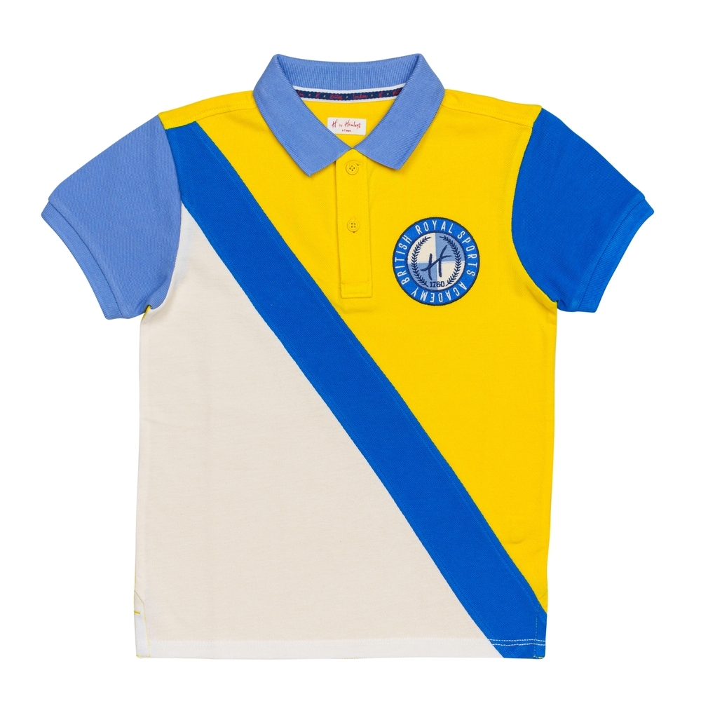 

H by Hamleys Boys Short Sleeves Polo T-Shirt Colour Blocked-Multicolor