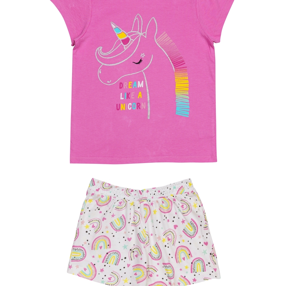 

H by Hamleys Girls Short Sleeves Pyjama Set Unicorn Print-Multicolor