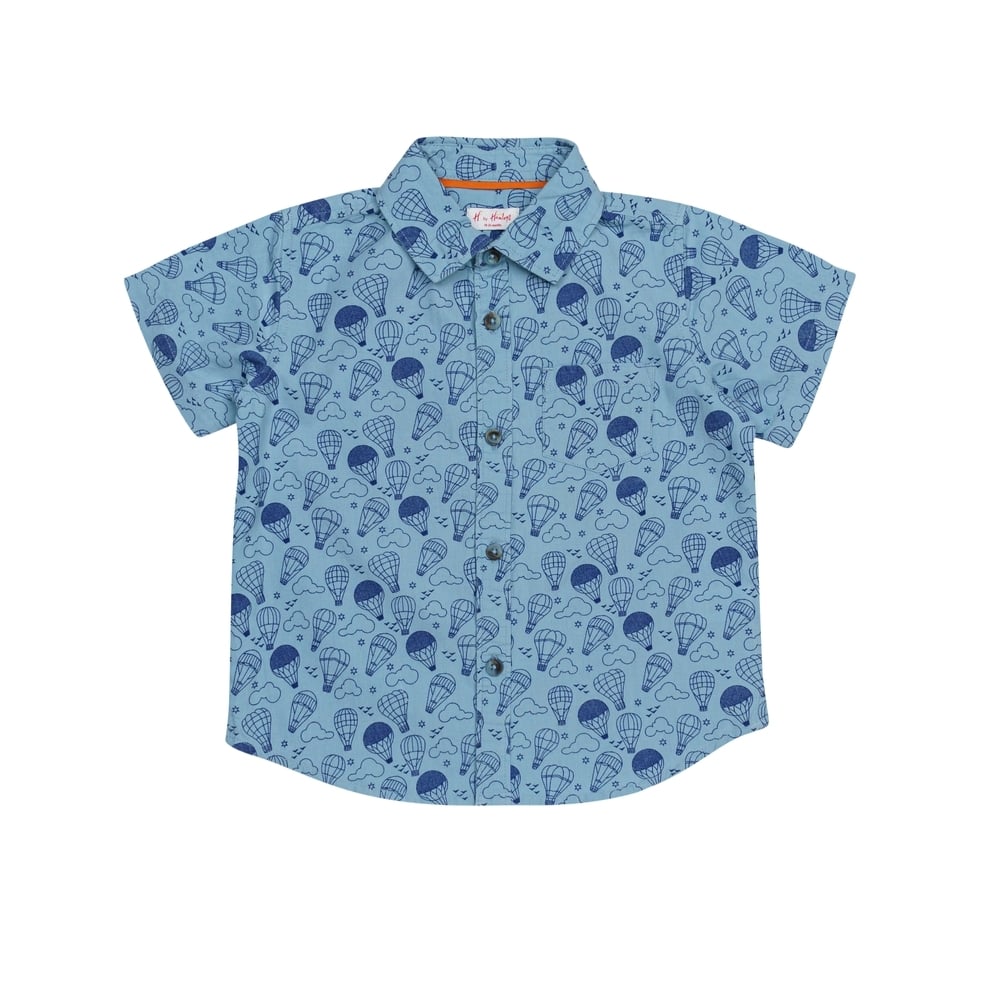

H by Hamleys Boys Short Sleeves Shirt Parachute Print-Multicolor