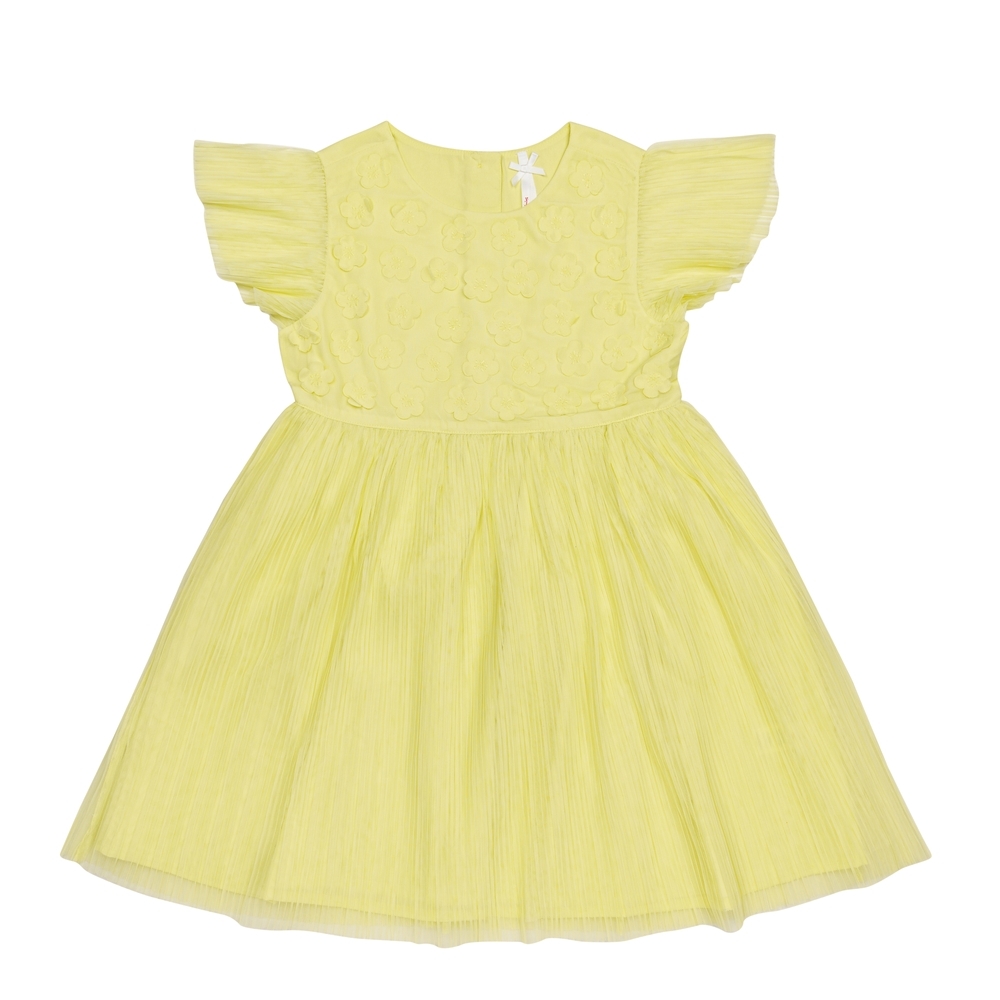 

H by Hamleys Girls Short Sleeves Dress 3D Detail-Yellow