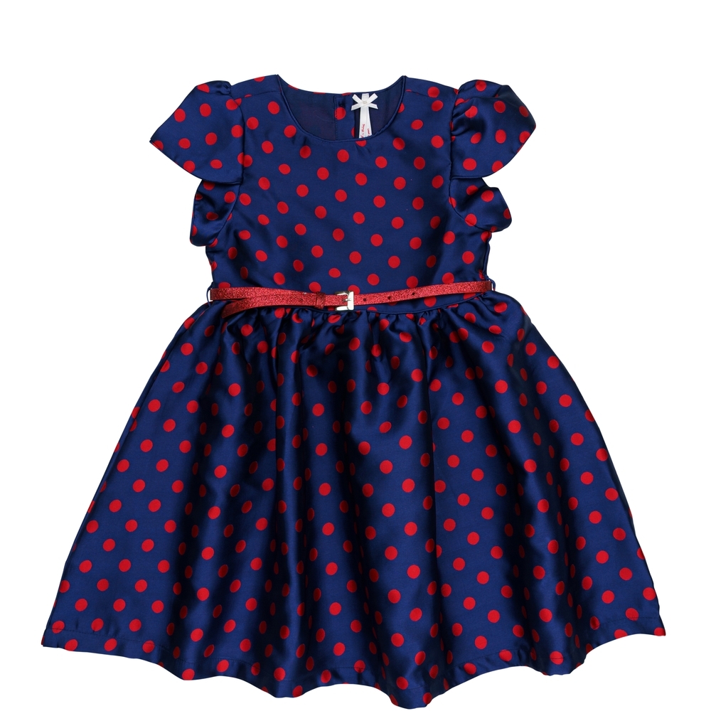 

H by Hamleys Girls Short Sleeves Partywear Dress Spot Print-Multicolor