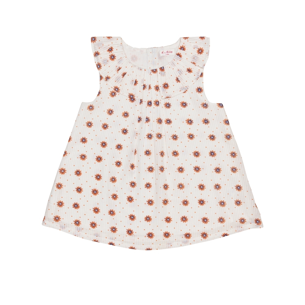 

H by Hamleys Girls Sleeveless Top Frilled All Over Print-Multicolor