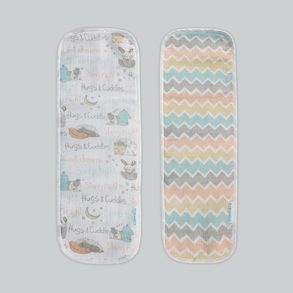 

Abracadabra sleepy friends burp pad multicolor pack of 2