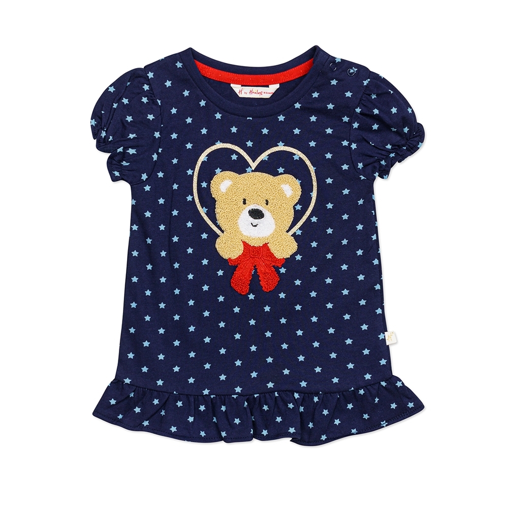 

h by hamleys baby girl heritage t-shirt- blue pack of 1