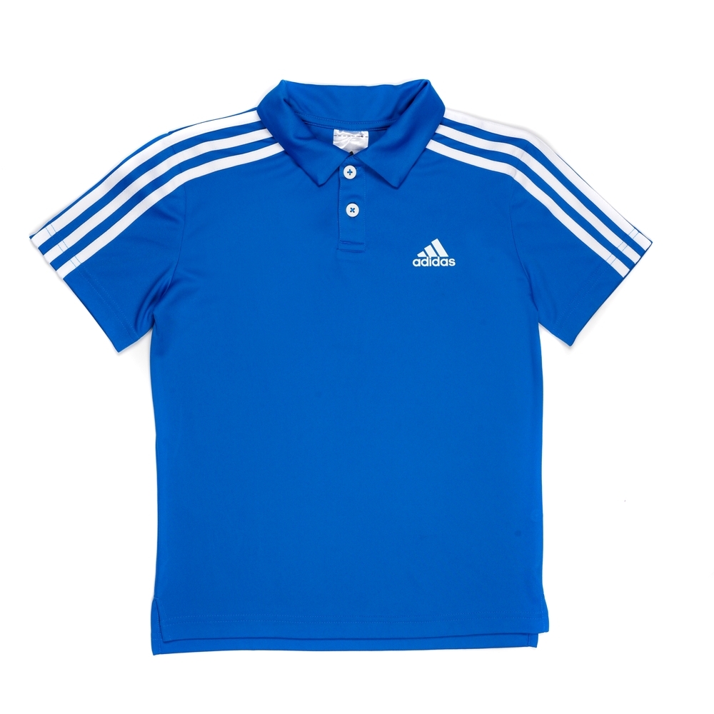 

Adidas Boys D2M 3Stripes Polo T-Shirts-Blue