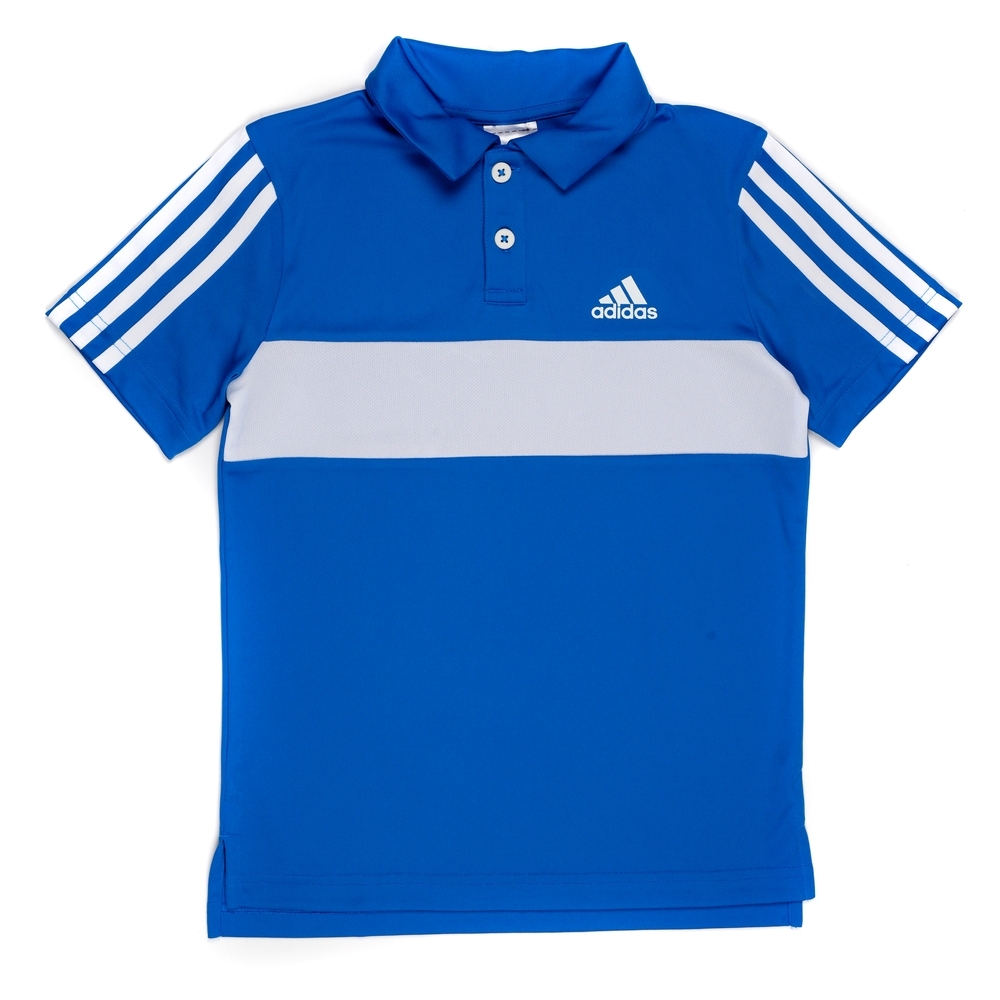 

Adidas Boys Cb 3Stripes Polo T-Shirts-Blue