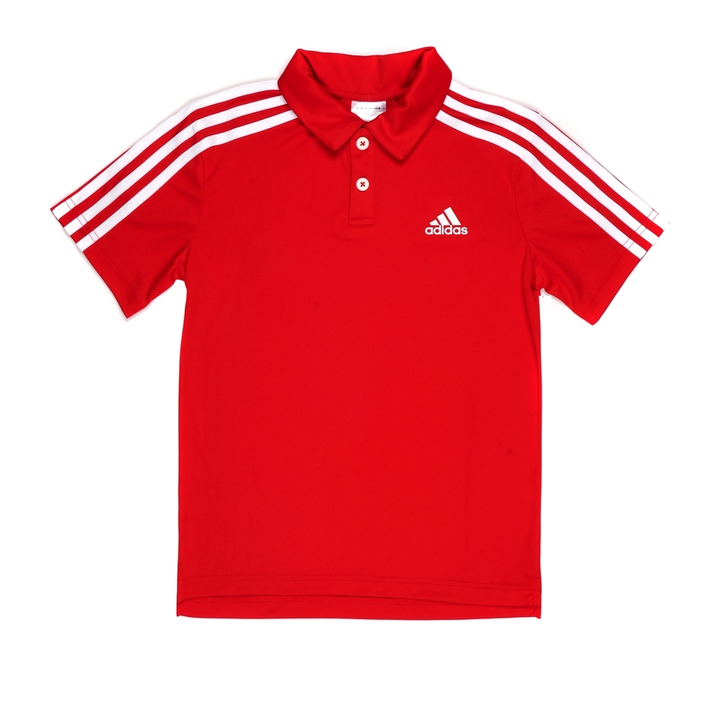 

Adidas Boys D2M 3Stripes Polo T-Shirts-Red