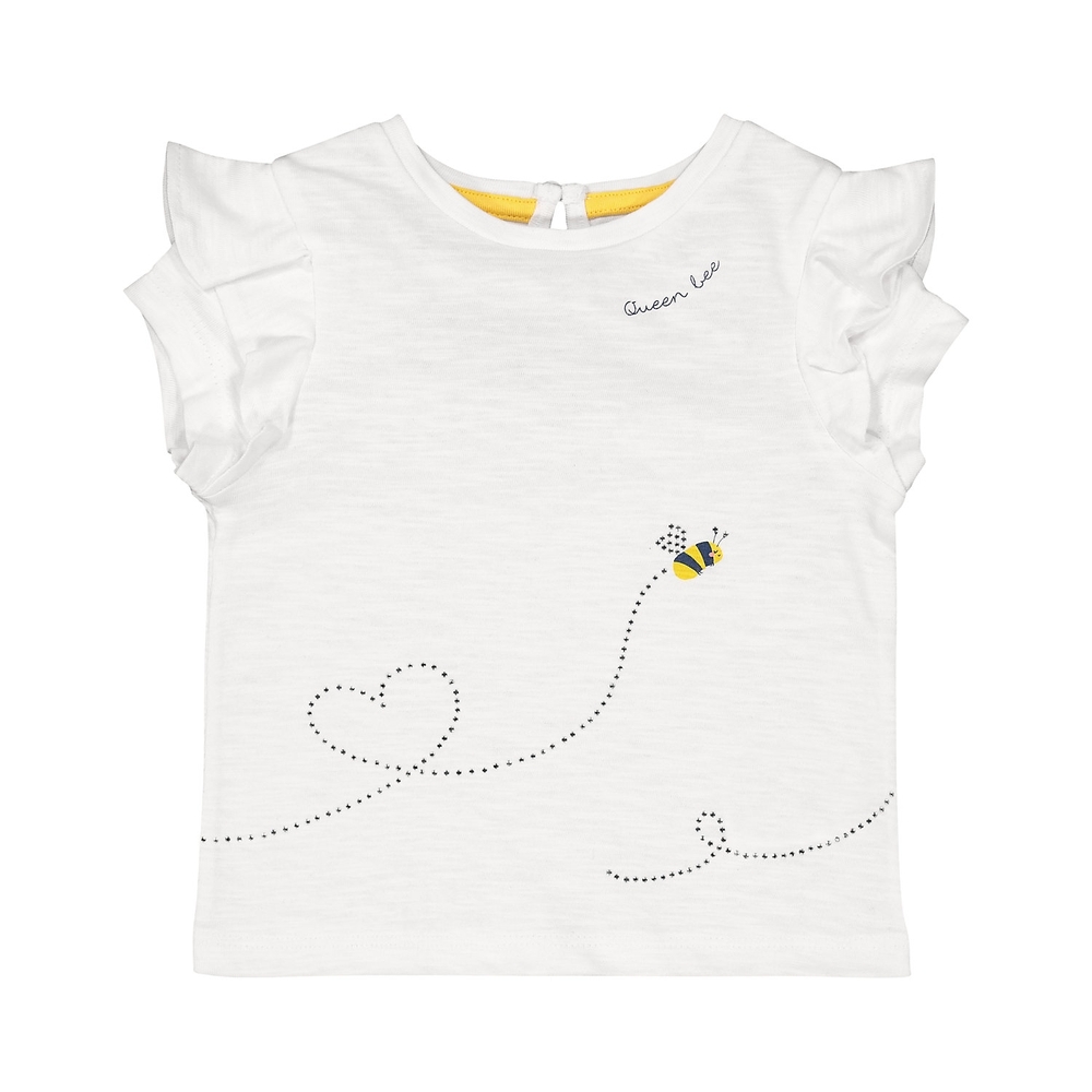 

Girls Half Sleeves Tops Queen Bee Design-White