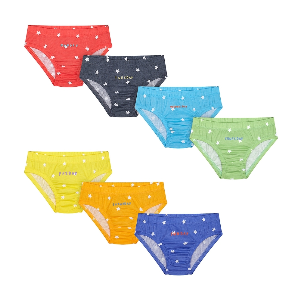 

Boys Briefs Star Print-Pack of 7-Multicolor