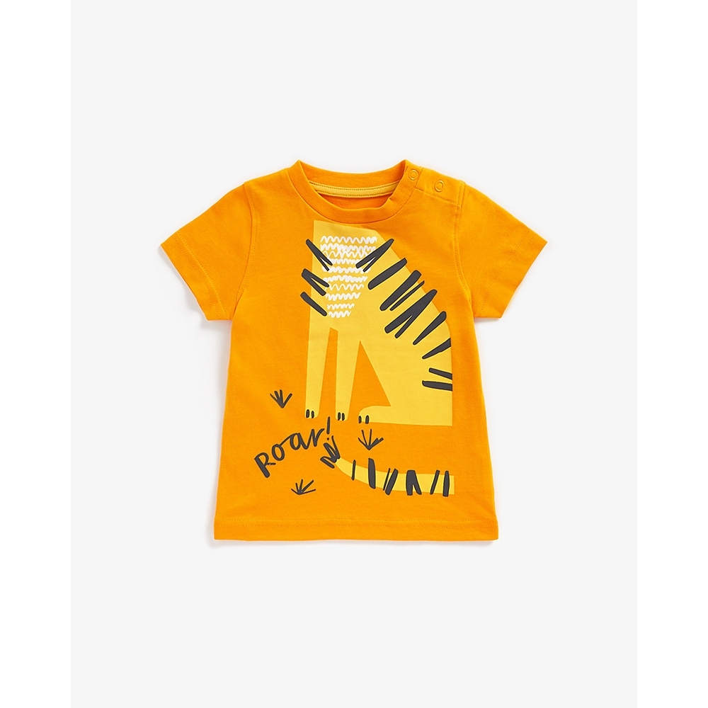 Tango Cotton Jersey Full Sleeves T-Shirt Giraffe Printed - Orange - Cotton Jersey - 12 to 18 Months - Boys - for Toddler