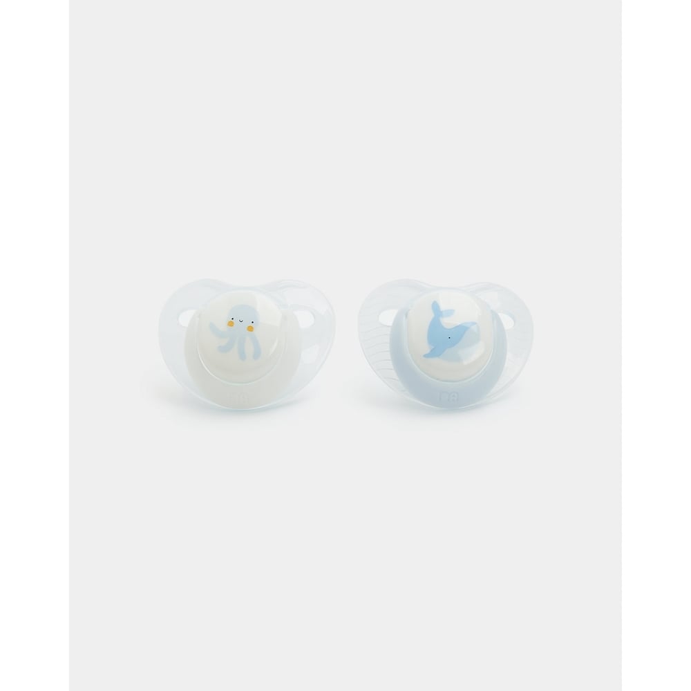 

Mothercare Octopus&amp Whale Soothers Blue Pack of 2