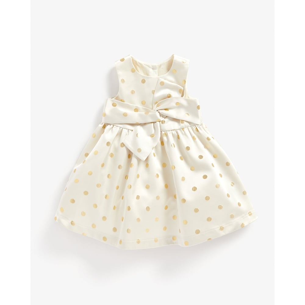 

Girls Sleeveless Dress Bow Design-Cream