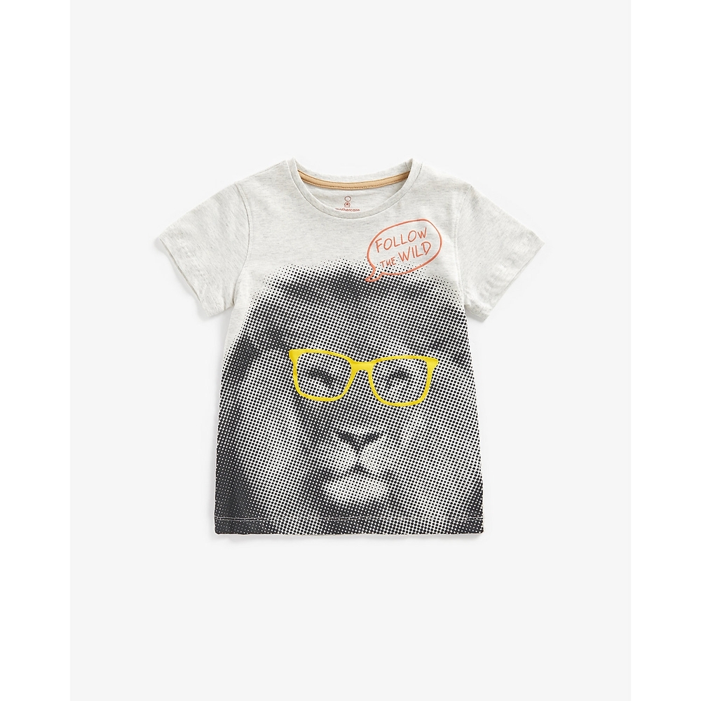 

Boys Short Sleeves T-Shirts Monochrome Lion Print-Multicolor