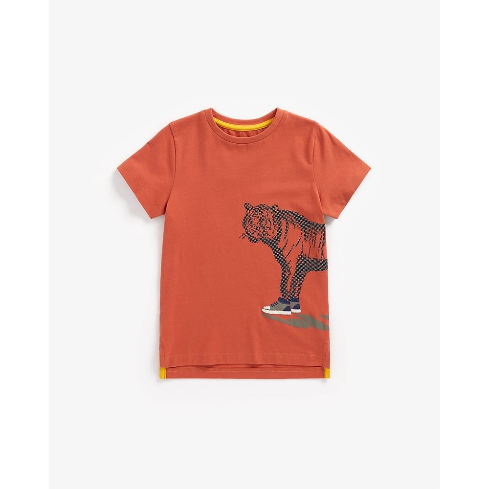 

Boys Short Sleeves T-Shirts Lion Print-Orange