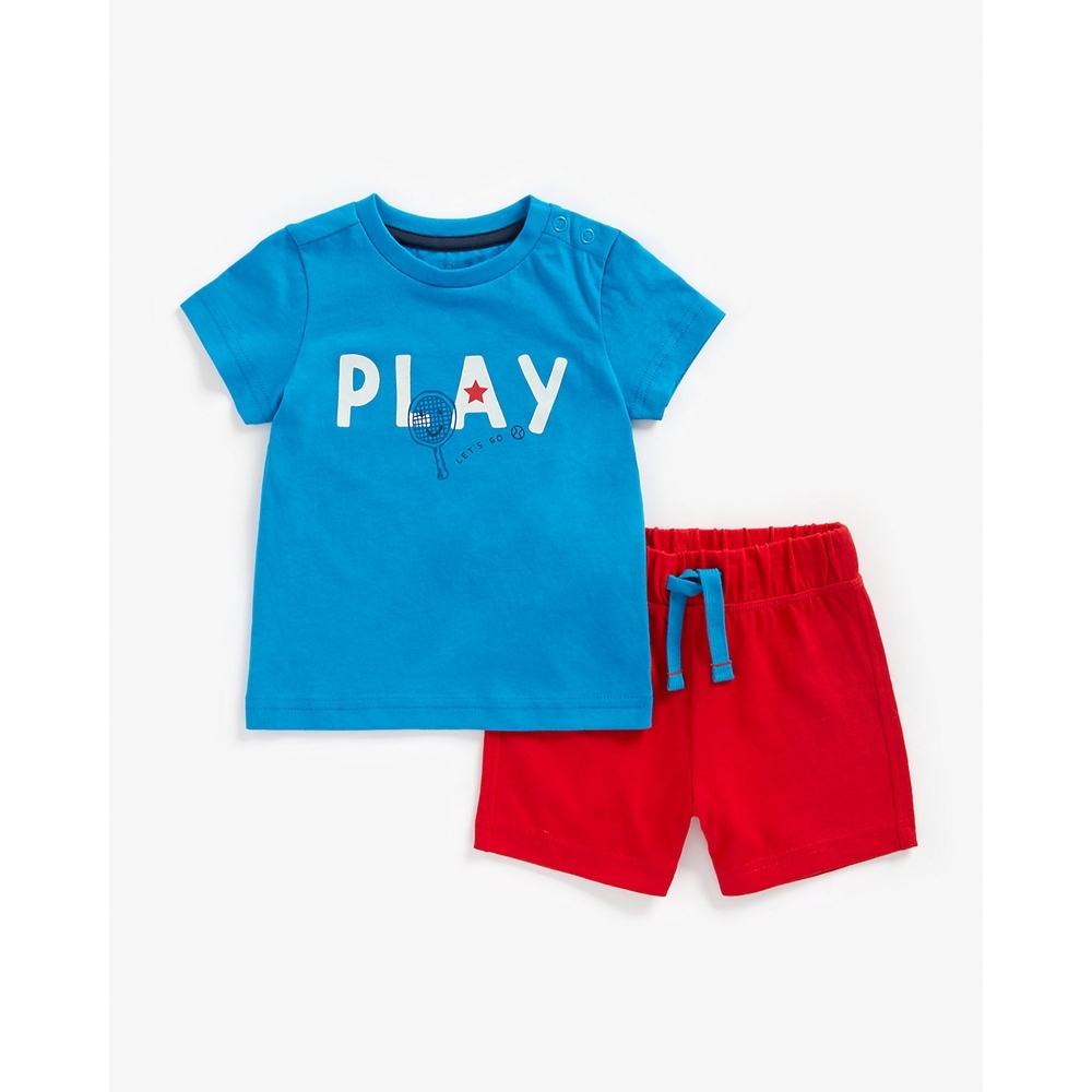 

Boys Short Sleeves Shorts T-Shirt Sets Play Print-Multicolor