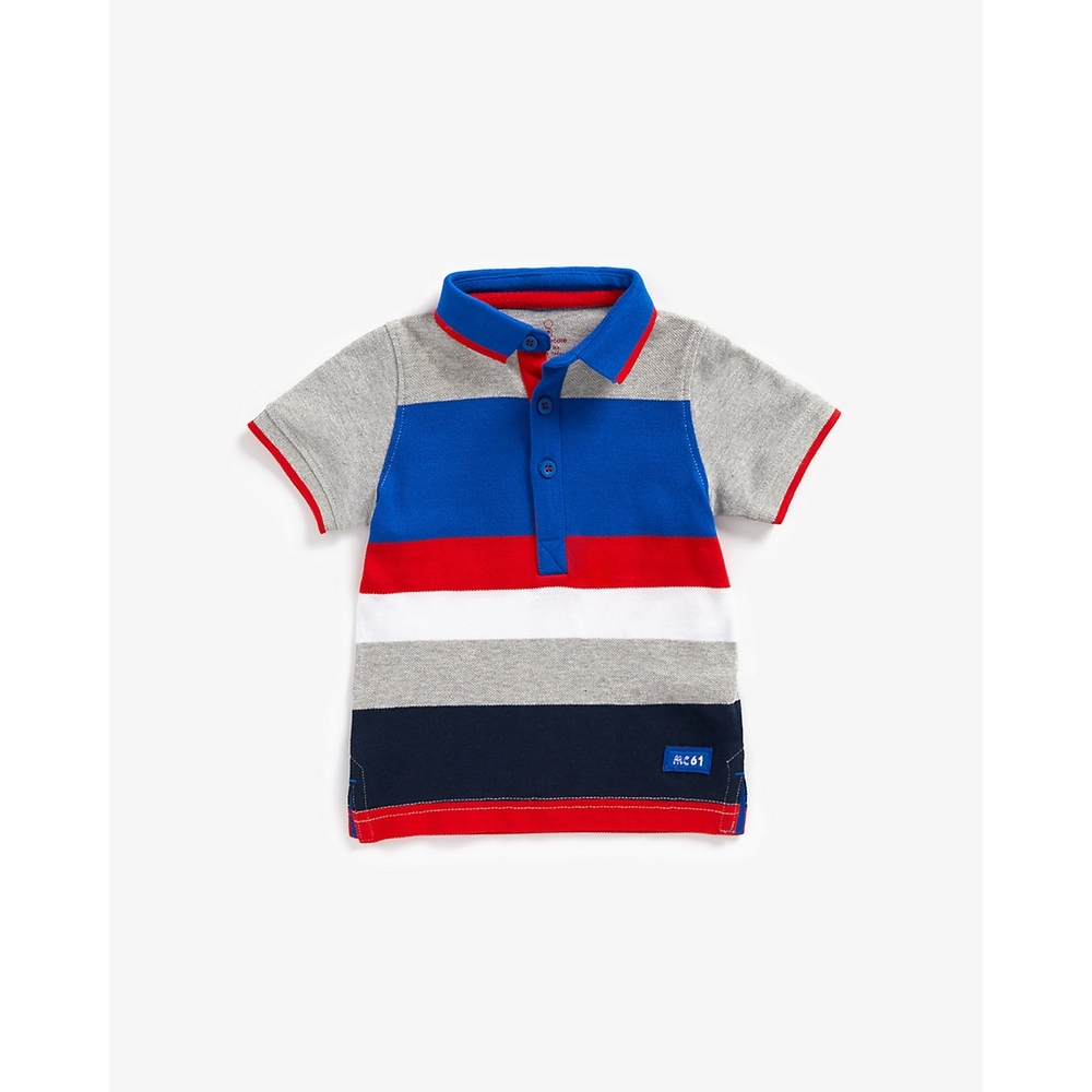 

Boys Short Sleeves Polo T-Shirts Striped-Multicolor