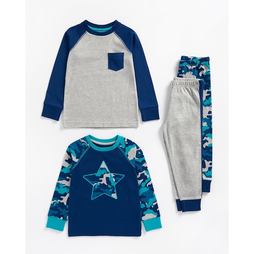 

Boys Full Sleeves Pyjama Sets Raglan-Pack of 2-Blue