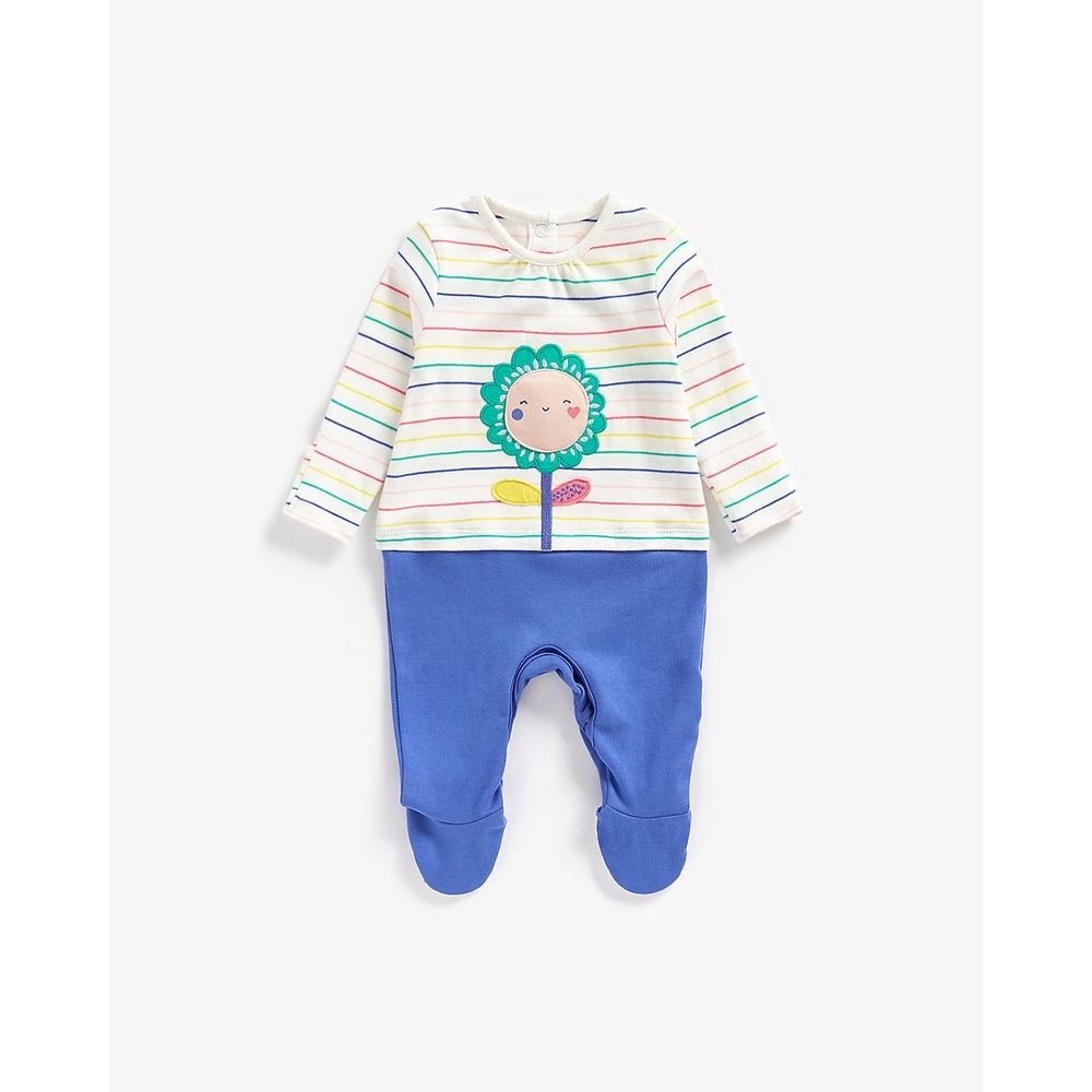 

Girls Full Sleeves Mock Top Bottom -Sleepsuit -Multicolor