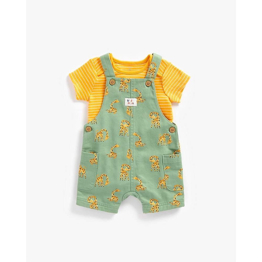 

Boys Short Sleeves Dungaree Onesies Sets All Over Print-Multicolor